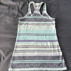 Mint and Gray Striped Racerback Tank